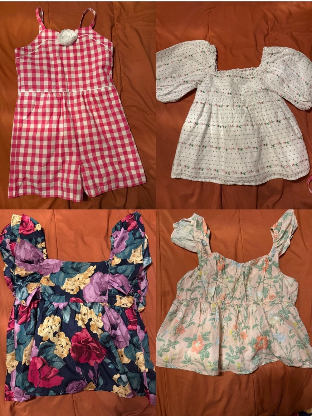 Janie and Jack White Floral Dress with Pink Rose Print
